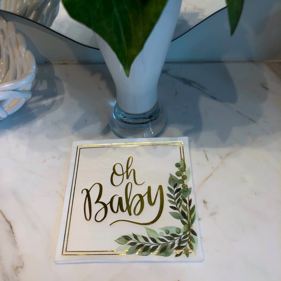“Oh Baby” Gold Foil 5” Napkins (50) - Picture 5 of 6